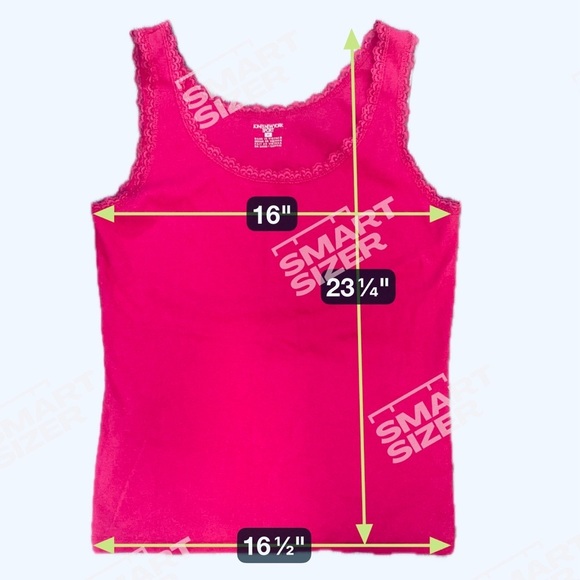 Jones New York Y2K Fuschia Hot Pink Lace Trim 100% Cotton Tank Top Athleisure - Picture 3 of 3